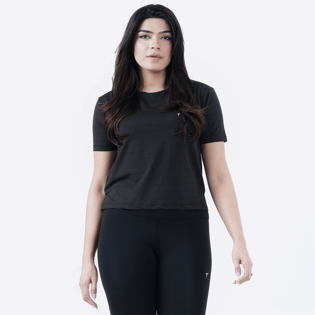 Tf-Aura Mesh Black Women Tee