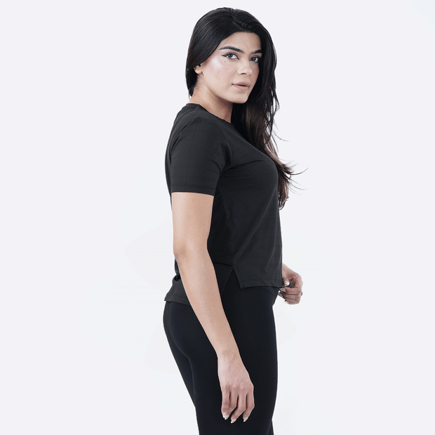 Tf-Aura Mesh Black Women Tee