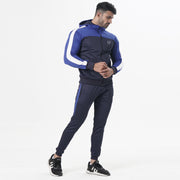 Navy And Royal Blue Training Tracksuit With White Panel