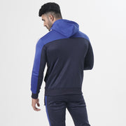 Navy And Royal Blue Training Tracksuit With White Panel