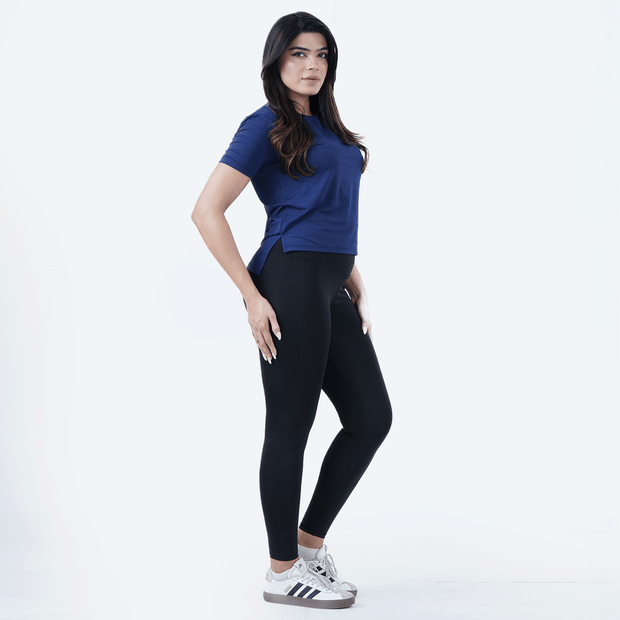 Tf-Aura Mesh Navy Women Tee