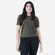 Tf-Aura Mesh Olive Women Tee