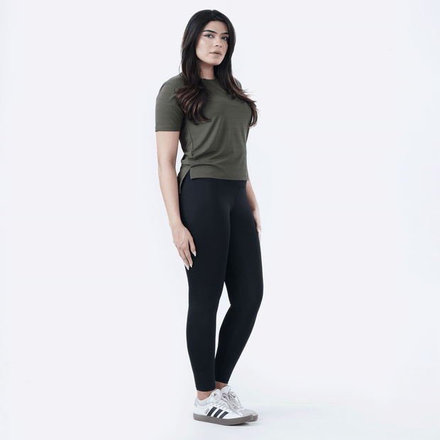 Tf-Aura Mesh Olive Women Tee