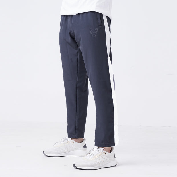 Tf-Premium Grey Micro Relaxed Fit Bottoms With White Panel