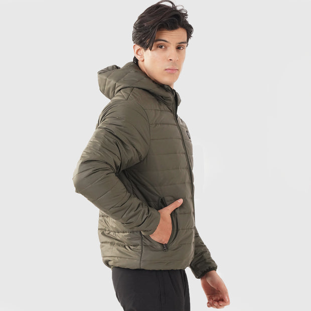 Tf-Premium Olive Full  Puffer Hoodie Jacket