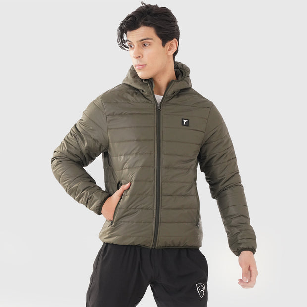 Tf-Premium Olive Full  Puffer Hoodie Jacket