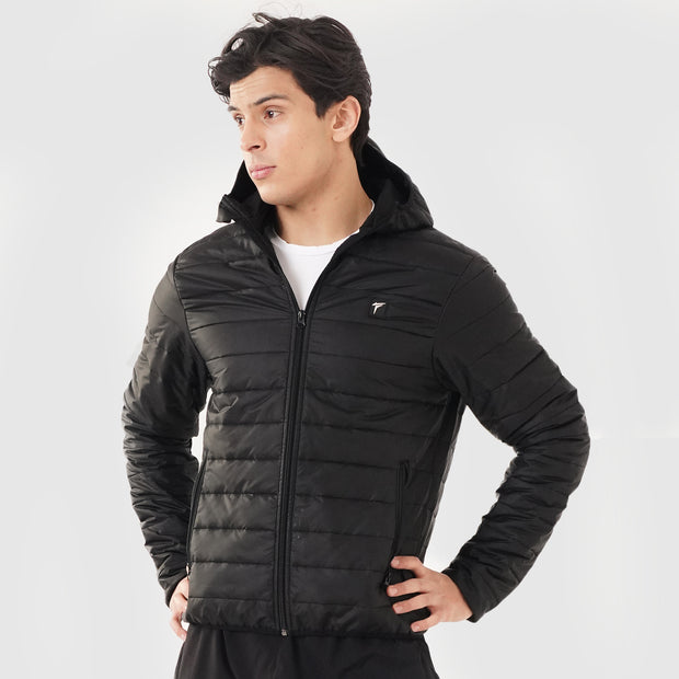 Tf-Premium Black Full  Puffer HoodieJacket