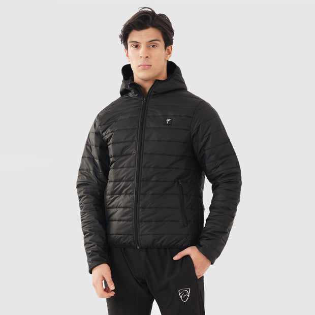 Tf-Premium Black Full  Puffer HoodieJacket