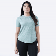 Tf-Light Green Camouflage Mesh Women Tee