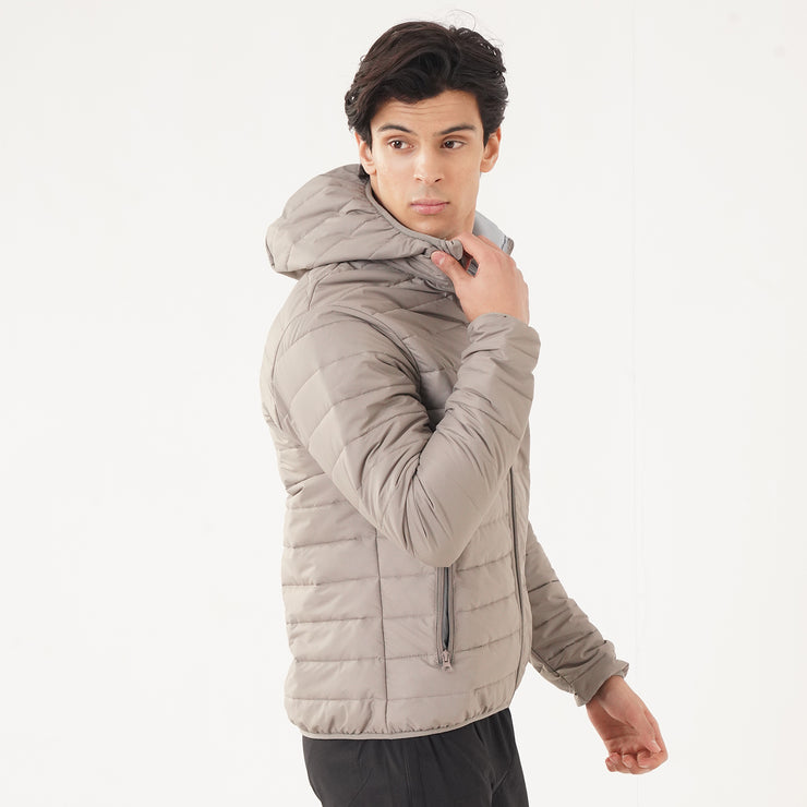 Tf-Premium Light Brown Full  Puffer Hoodie Jacket