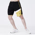 Black White And Yellow Contrast Fitness Stage Shorts