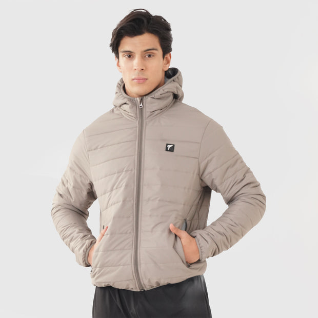 Tf-Premium Light Brown Full  Puffer Hoodie Jacket