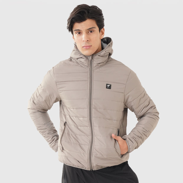 Tf-Premium Light Brown Full  Puffer Hoodie Jacket