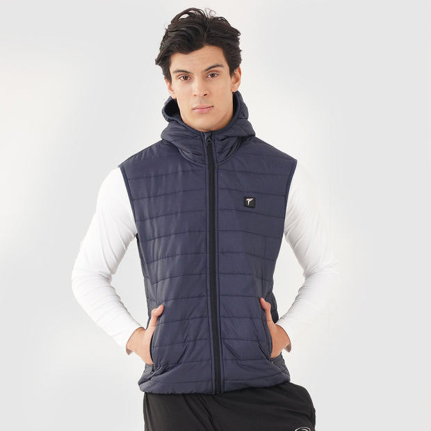Tf-Premium Navy Sleeveless Puffer HoodieJacket