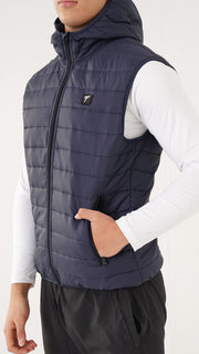 Tf-Premium Navy Sleeveless Puffer HoodieJacket