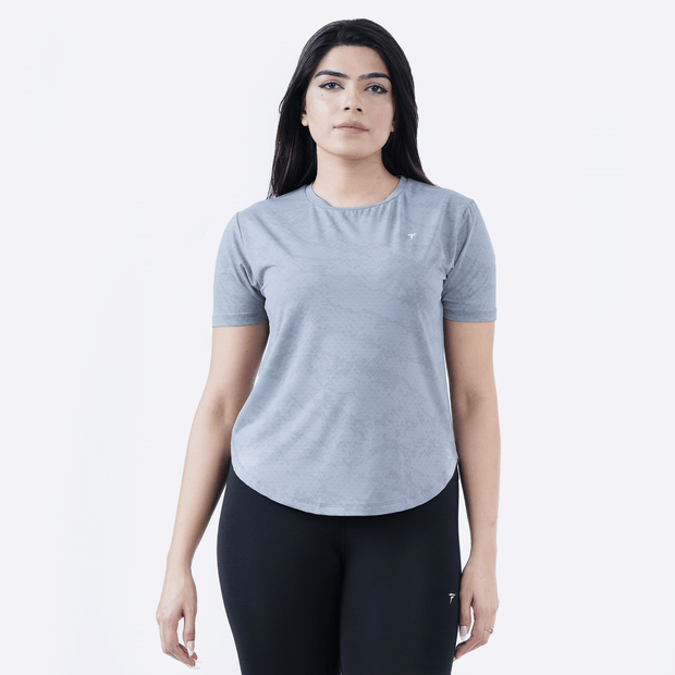 Tf-Grey Camouflage Mesh Women Tee