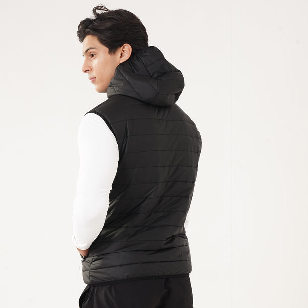 Tf-Premium Black Sleeveless Puffer HoodieJacket