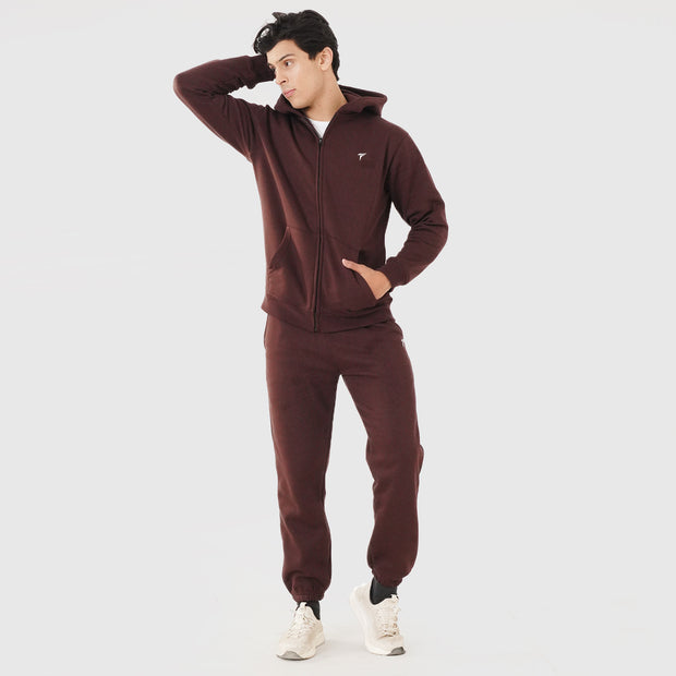 Tf-Premium Brown Zipper Pull Over Tracksuit