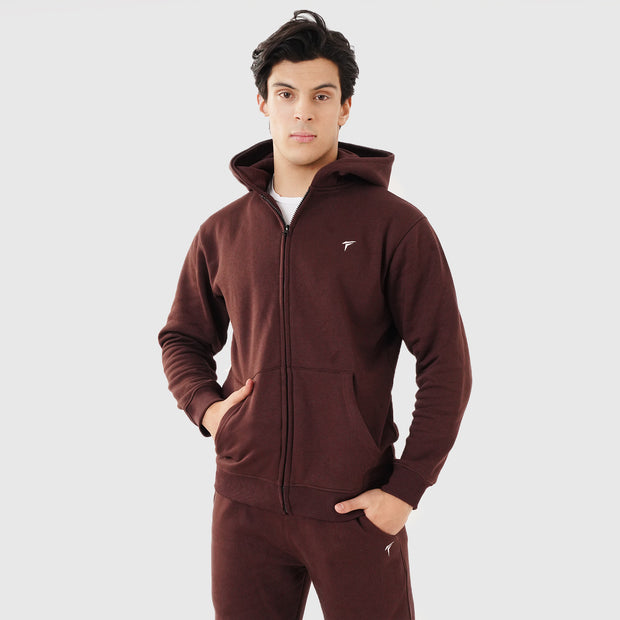 Tf-Premium Brown Zipper Pull Over Tracksuit