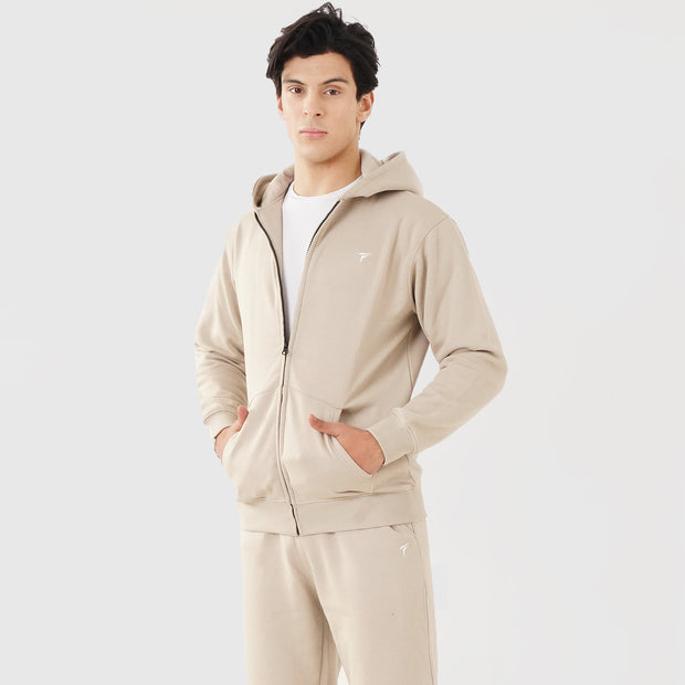 Tf-Premium Coffee Cream Zipper Pull Over Tracksuit
