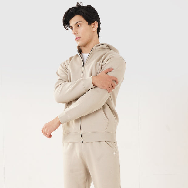 Tf-Premium Coffee Cream Zipper Pull Over Tracksuit