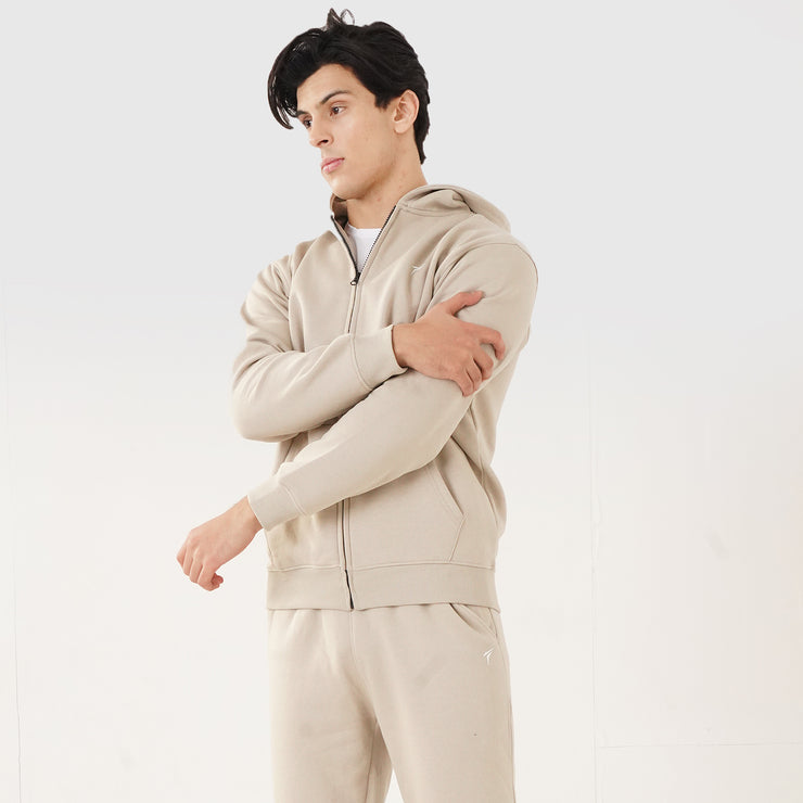 Tf-Premium Coffee Cream Zipper Pull Over Tracksuit