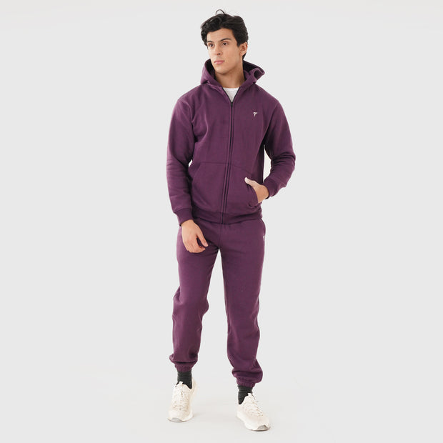Tf-Premium Plum Purple Zipper Pull Over Tracksuit