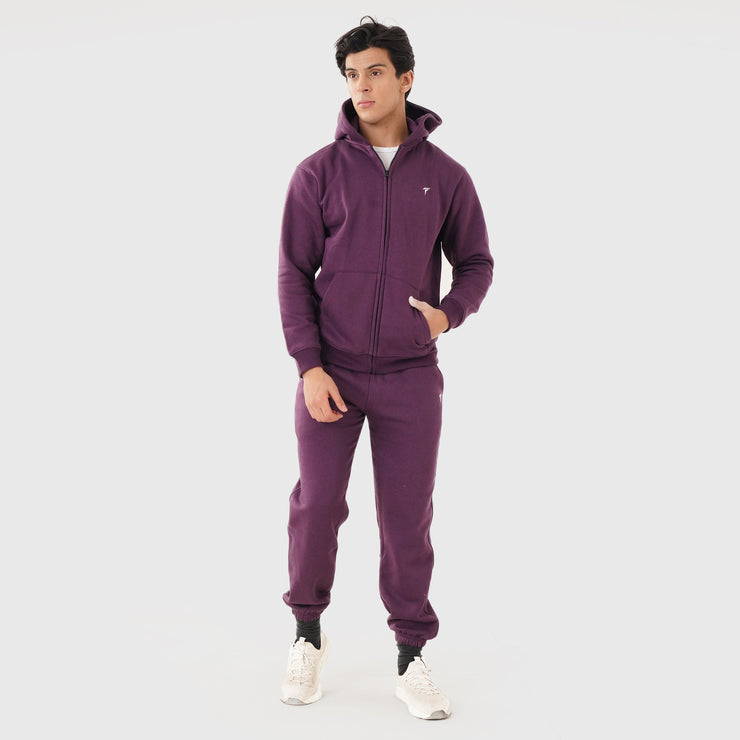 Tf-Premium Plum Purple Zipper Pull Over Tracksuit