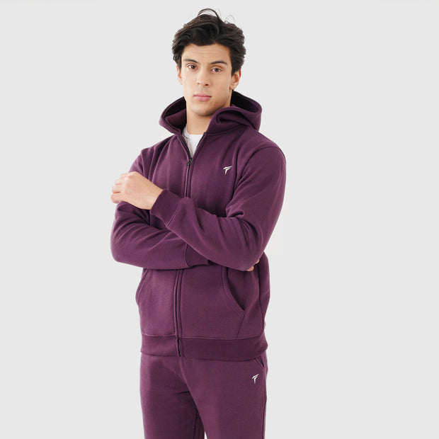 Tf-Premium Plum Purple Zipper Pull Over Tracksuit
