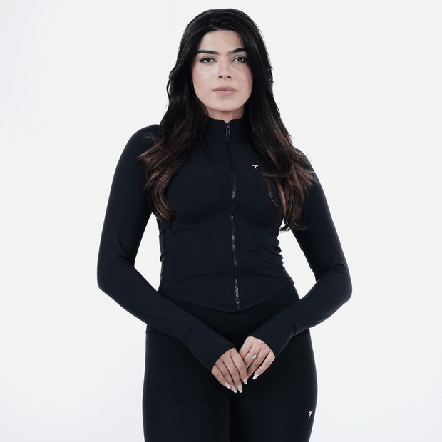 Tf-Ultra Premium Black Compression Zipper Top