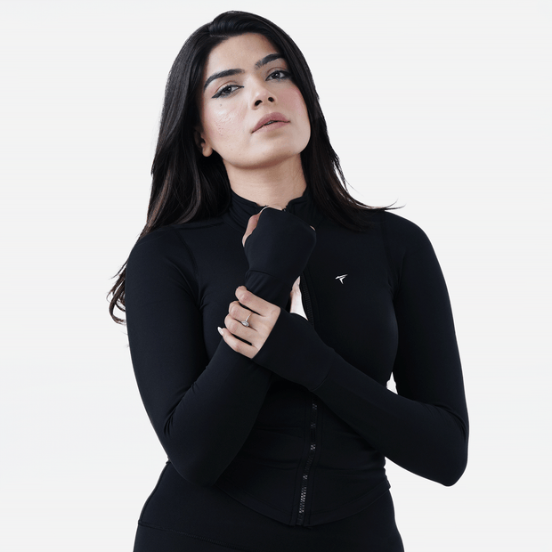 Tf-Ultra Premium Black Compression Zipper Top