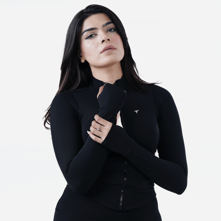 Tf-Ultra Premium Black Compression Zipper Top