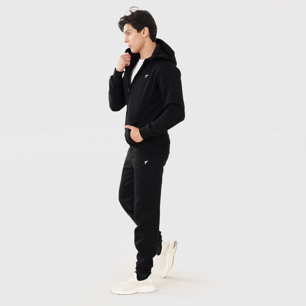 Tf-Premium Black Zipper Pull Over Tracksuit
