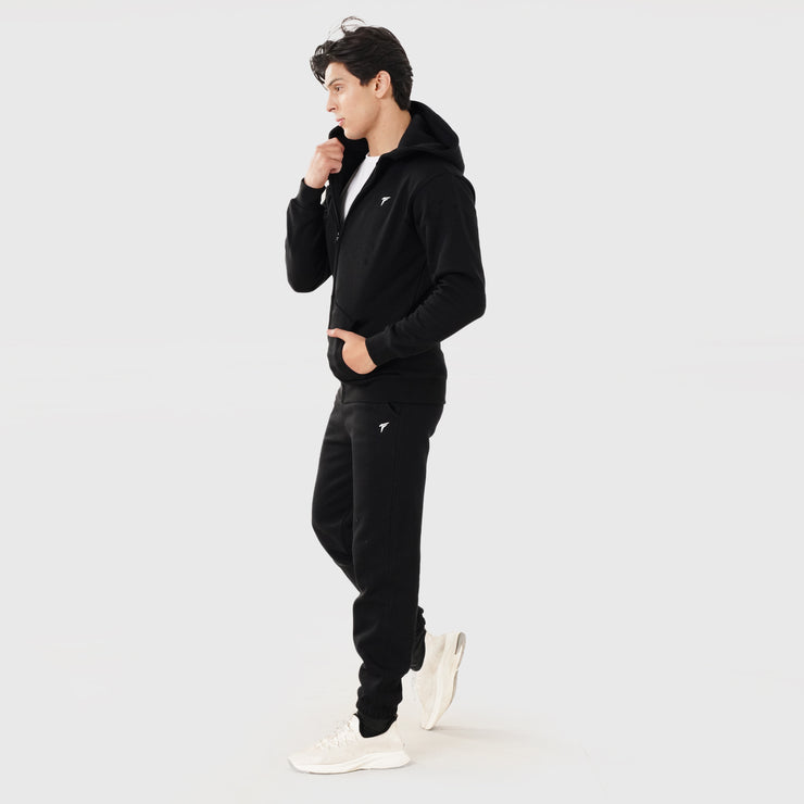 Tf-Premium Black Zipper Pull Over Tracksuit