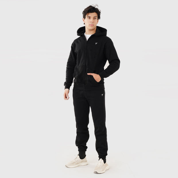 Tf-Premium Black Zipper Pull Over Tracksuit