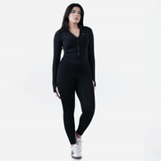 Tf-Ultra Premium Black Compression Zipper Top