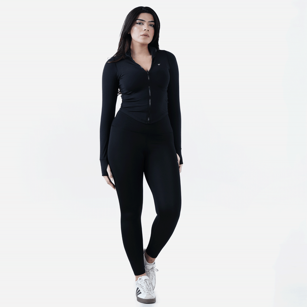 Tf-Ultra Premium Black Compression Zipper Top