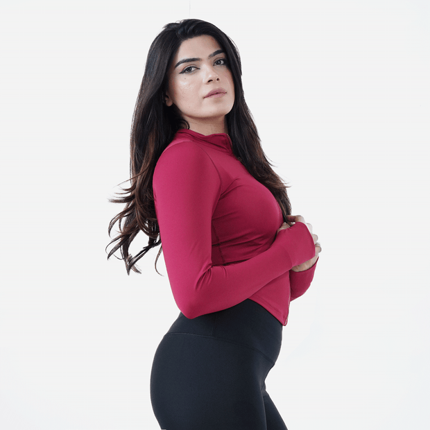Tf-Ultra Premium Maroon Compression Zipper Top
