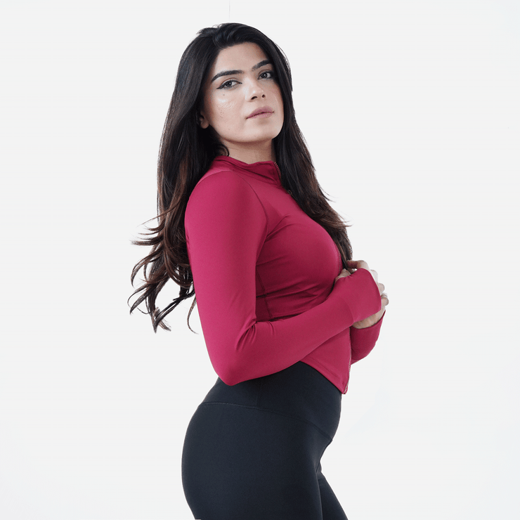 Tf-Ultra Premium Maroon Compression Zipper Top
