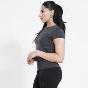 Tf-Premium Charcoal Cap Sleeve Women Top