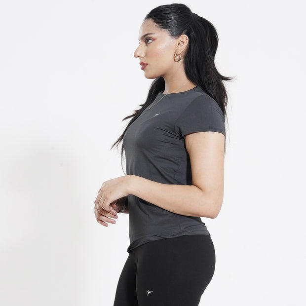 Tf-Premium Charcoal Cap Sleeve Women Top