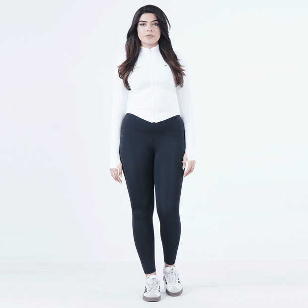 Tf-Ultra Premium White Compression Zipper Top