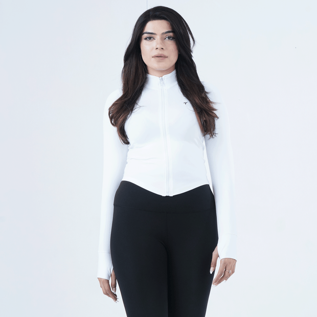 Tf-Ultra Premium White Compression Zipper Top