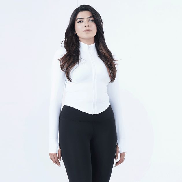 Tf-Ultra Premium White Compression Zipper Top