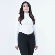 Tf-Ultra Premium White Compression Zipper Top