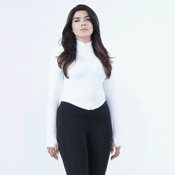 Tf-Ultra Premium White Compression Zipper Top