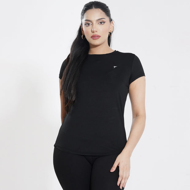 Tf-Premium Black Cap Sleeve Women Top