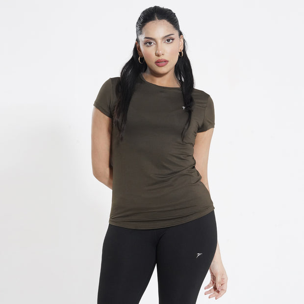 Tf-Premium Olive Cap Sleeve Women Top