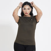 Tf-Premium Olive Cap Sleeve Women Top