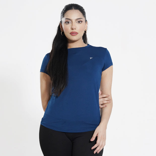 Tf-Premium Imperial Blue Cap Sleeve Women Top